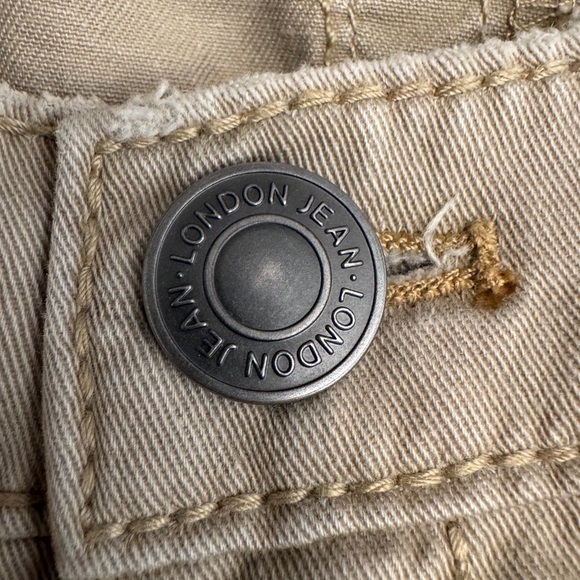 Victoria Secret London Tan Jean Size 10 Long 100% Cotton Distressed - Picture 11 of 16